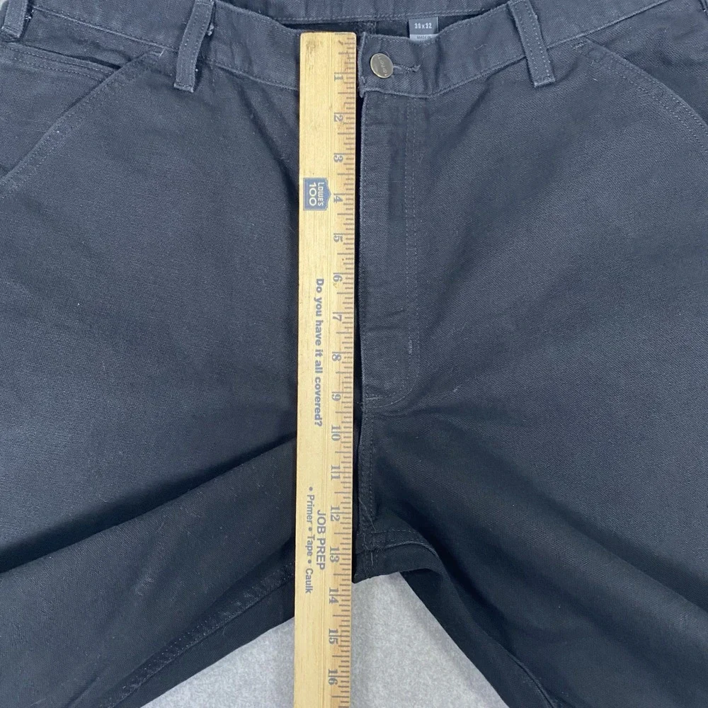Carhartt Carpenter Pants Mens 38x32 Black Loose Fit Canvas Work B11-BLK